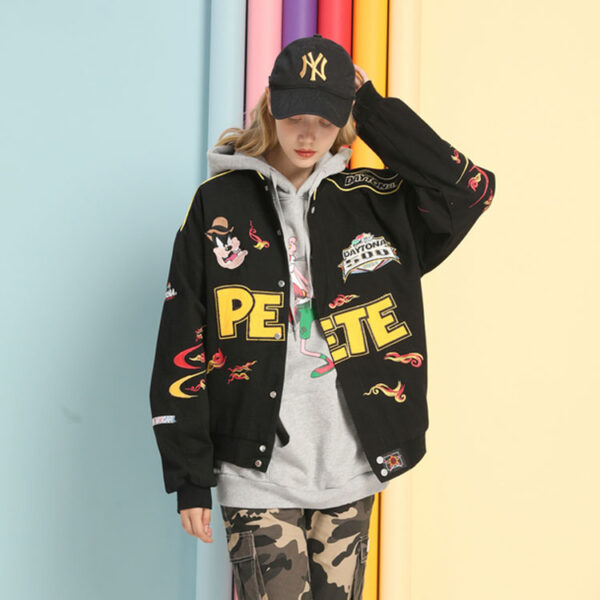 Streetwear Cartoon Embroidery Jacket