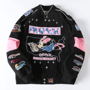 Unisex Streetwear Jacket with Cartoon Embroidery - Disney Minnie Mouse