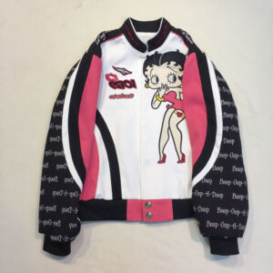 Unisex Streetwear Vintage Jacket with Cartoon Embroidery - Betty Boop