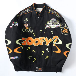 Unisex Streetwear Jacket with Cartoon Embroidery - Disney Goofy