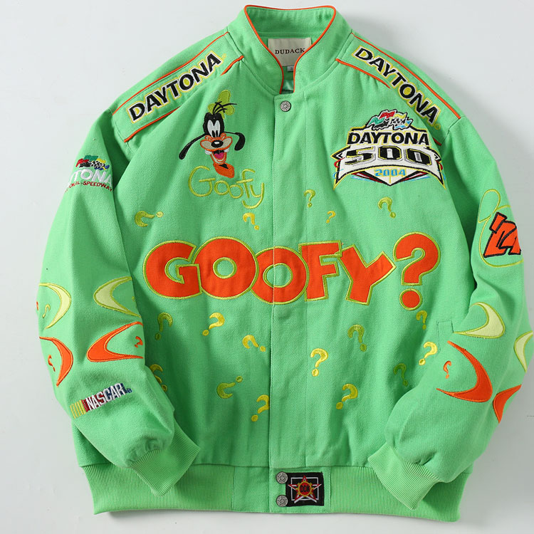 Unisex Streetwear Jacket with Cartoon Embroidery - Disney Goofy - Image 4