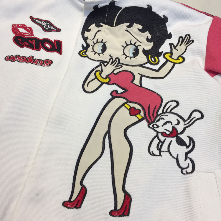 Unisex Streetwear Vintage Jacket with Cartoon Embroidery - Betty Boop - Image 5