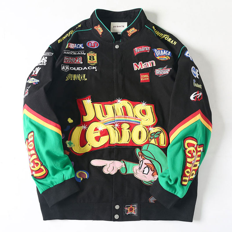 Unisex Streetwear Vintage Jacket with Cartoon Embroidery - Frito Bandito