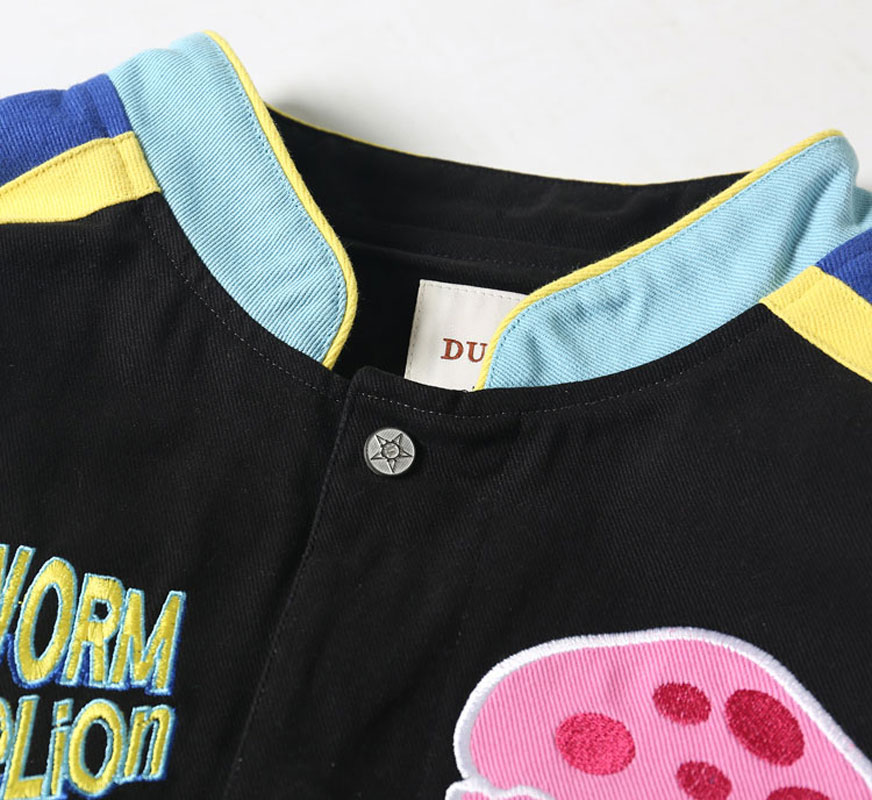 Unisex Streetwear Vintage Jacket with Cartoon Embroidery - Looney Tunes Bugs Bunny - Image 2