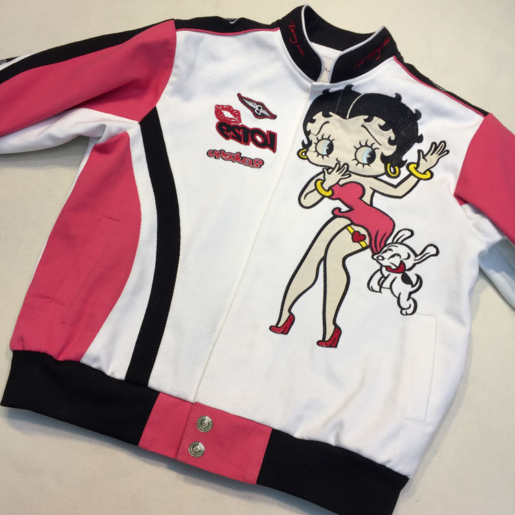 Unisex Streetwear Vintage Jacket with Cartoon Embroidery - Betty Boop - Image 3