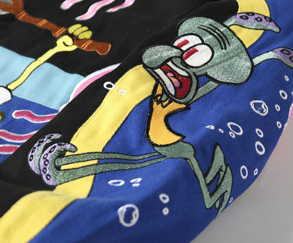 Unisex Streetwear Vintage Jacket with Cartoon Embroidery - Looney Tunes Bugs Bunny - Image 8