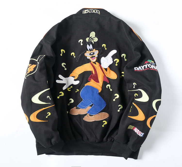 Unisex Streetwear Jacket with Cartoon Embroidery - Disney Goofy - Image 2
