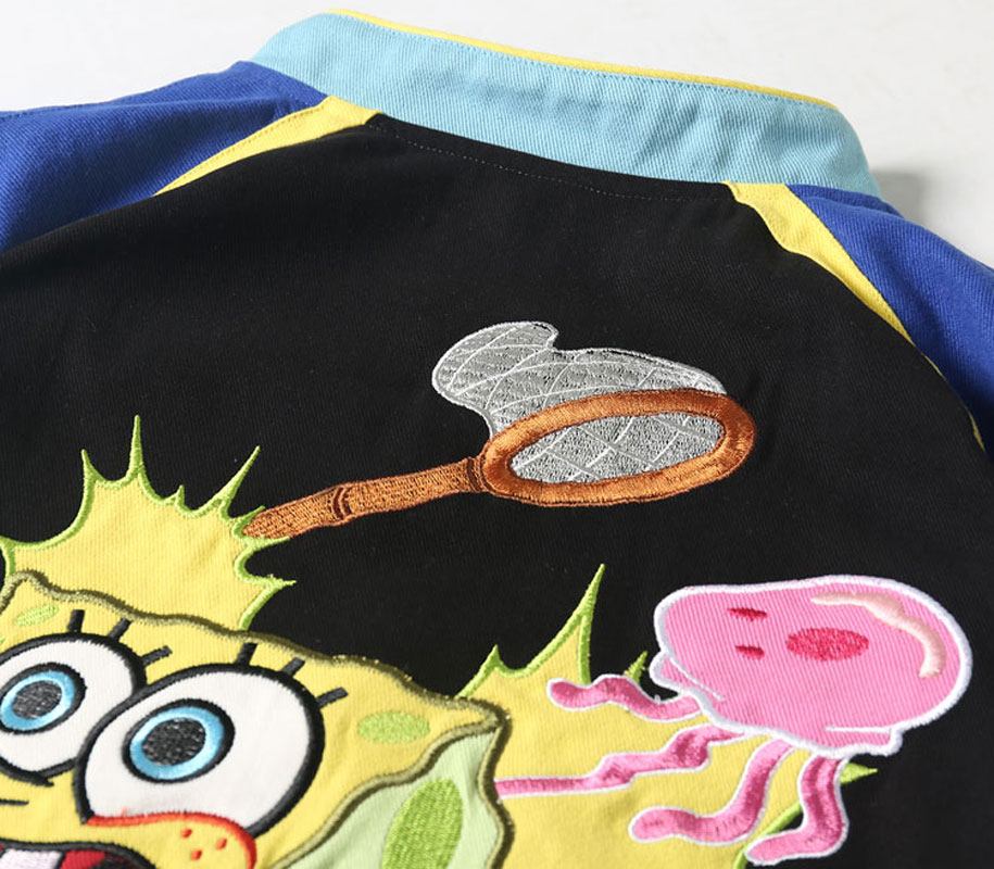 Unisex Streetwear Vintage Jacket with Cartoon Embroidery - Looney Tunes Bugs Bunny - Image 4