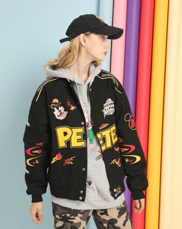 Streetwear Cartoon Embroidery Jacket - Image 3