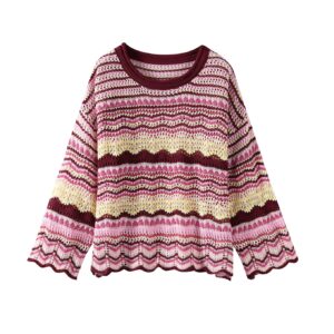 Women's Sunset Blush Ripple-Knit Sweater