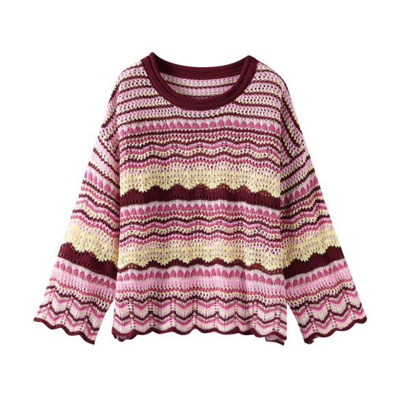 Women's Sunset Blush Ripple-Knit Sweater