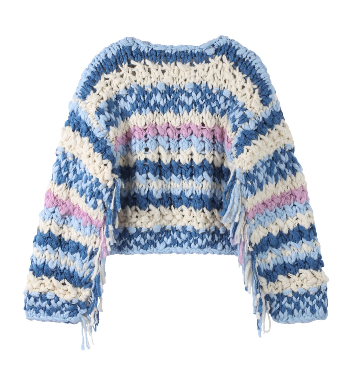 Blue Fringed Statement Pullover - Image 2