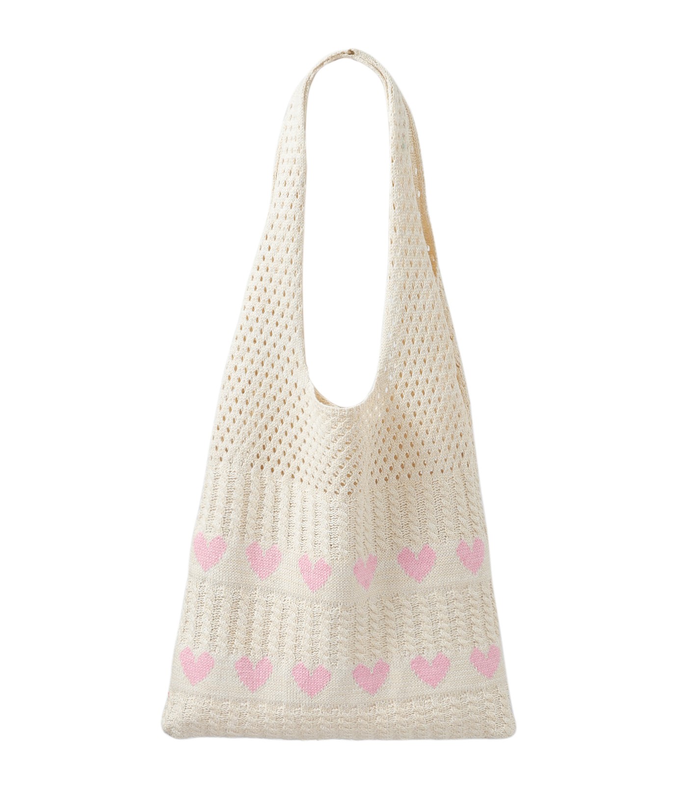 Heart-Accented Forest-Style Sweet Knitted Shoulder Bag - Image 2