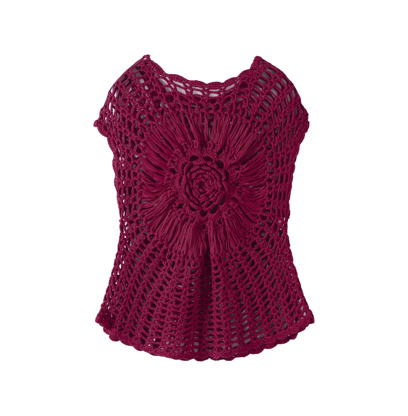 Sunflower Hand-Crocheted Sleeveless Tank Top - Image 2