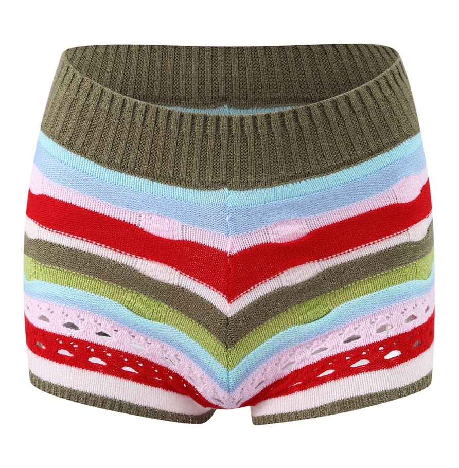Multicolor Stripe Design Summer Knit Set - Image 5