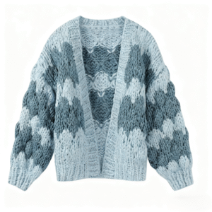 Girlish Blues-Mood Knit Cardigan