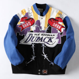 DUDACK Retro Rebel Baseball Jacket - Snake & Rose