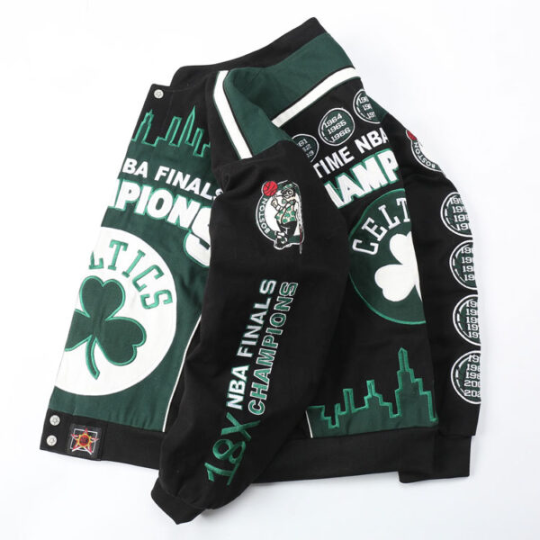 Boston Celtics Vintage Sport Streetwear Varsity Jacket - Image 2