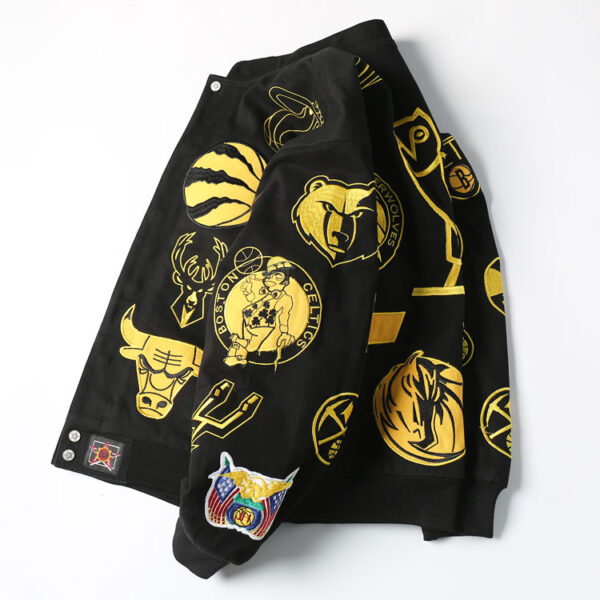 NBA Teams Embroidered Hip - Hop Jacket - Image 3