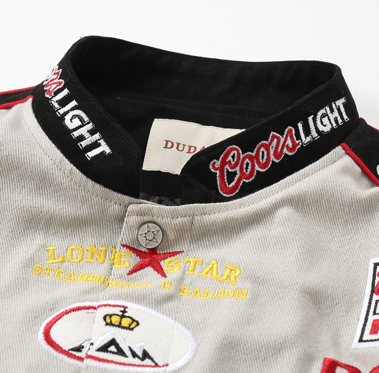 Hip-Hop Inspired Embroidered Baseball Jacket - Image 3