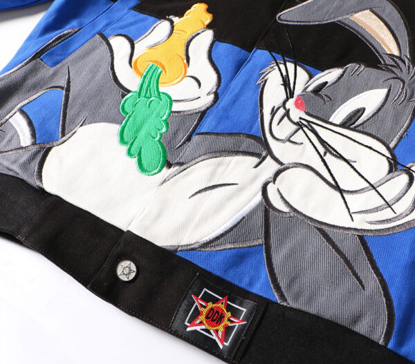 Bugs Bunny Cartoon Embroidered Baseball Jacket - Image 4