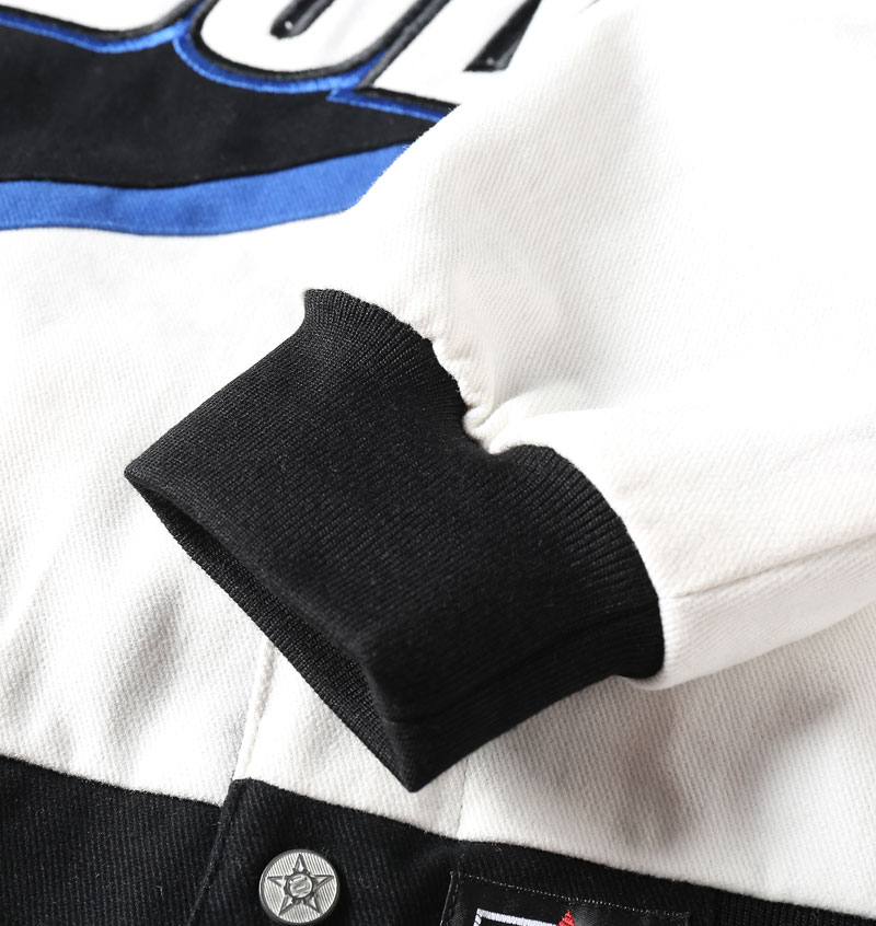 Retro Racing Multi-Badge Emb. Baseball Jacket - Image 5