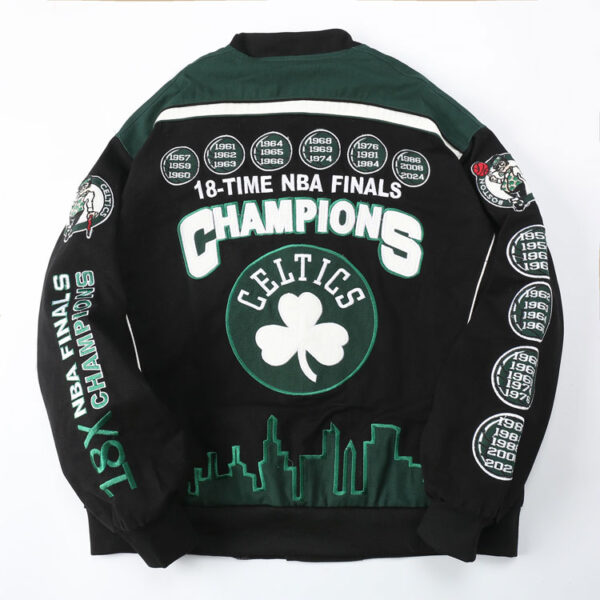 Boston Celtics Vintage Sport Streetwear Varsity Jacket - Image 3