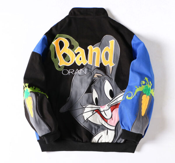 Bugs Bunny Cartoon Embroidered Baseball Jacket - Image 6