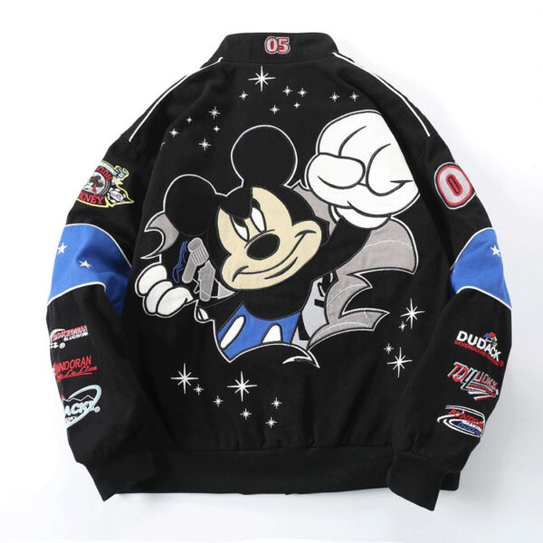 Mickey Mouse Racing Embroidered Streetwear Jacket - Image 2