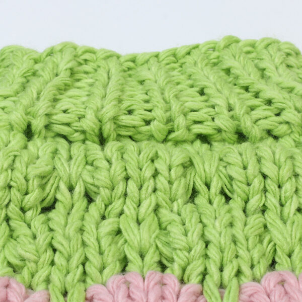 Green Mood Mock Neck Hand-Knitted Pullover - Image 3