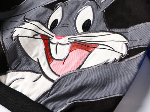 Bugs Bunny Cartoon Embroidered Baseball Jacket - Image 7