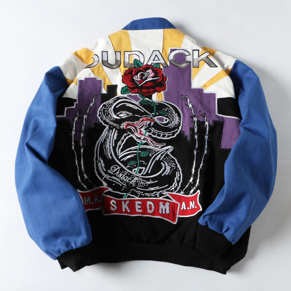 DUDACK Retro Rebel Baseball Jacket - Snake & Rose - Image 2