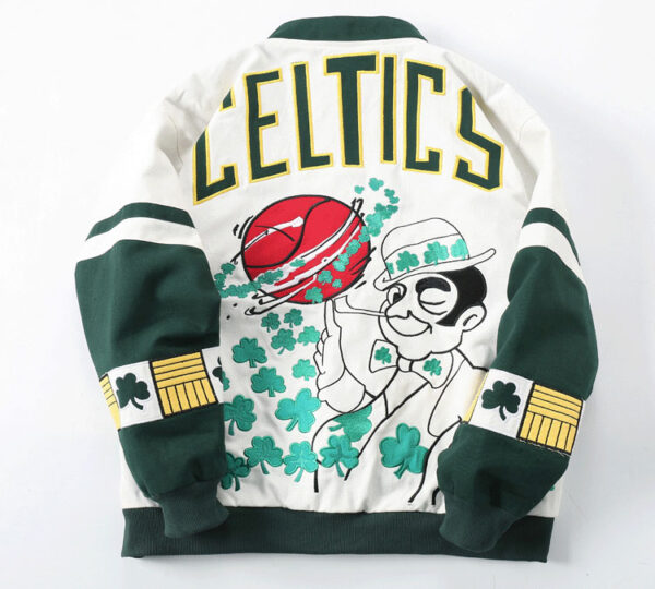 Celtics Vintage Bomber Jacket - Image 3