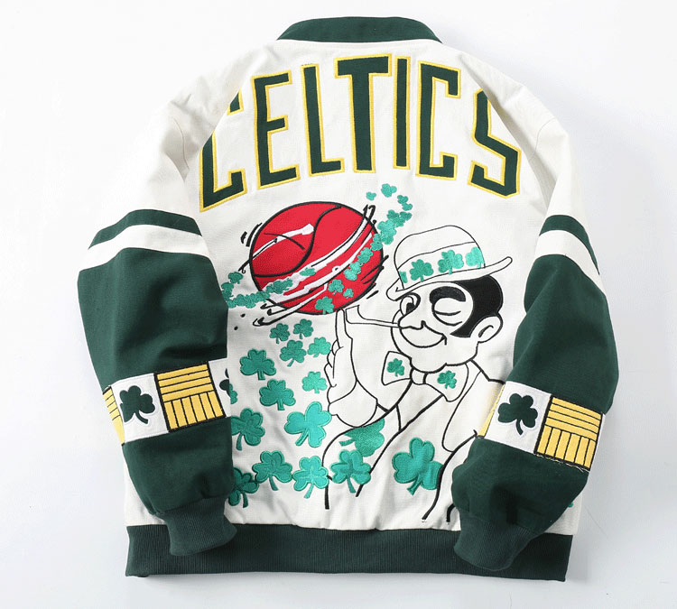 Celtics Vintage Bomber Jacket - Image 3