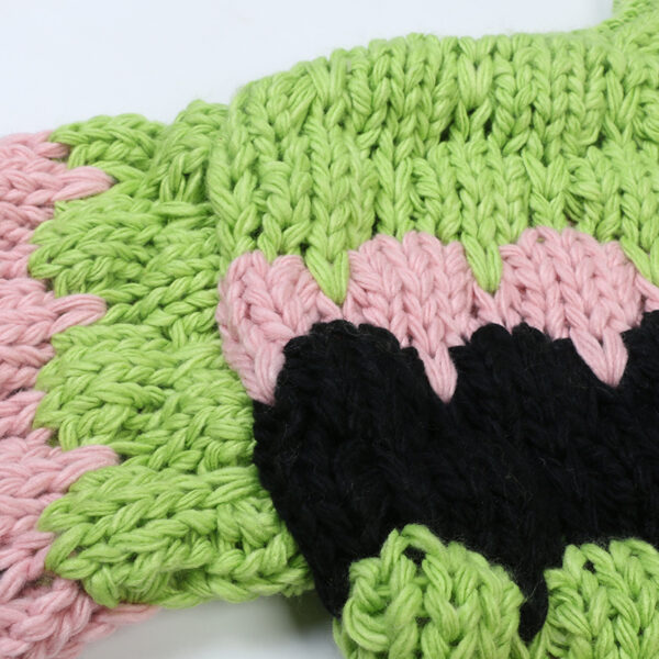 Green Mood Mock Neck Hand-Knitted Pullover - Image 5