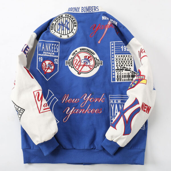 Yankees Vintage Varsity Jacket Embroidered NY Logo - Image 2