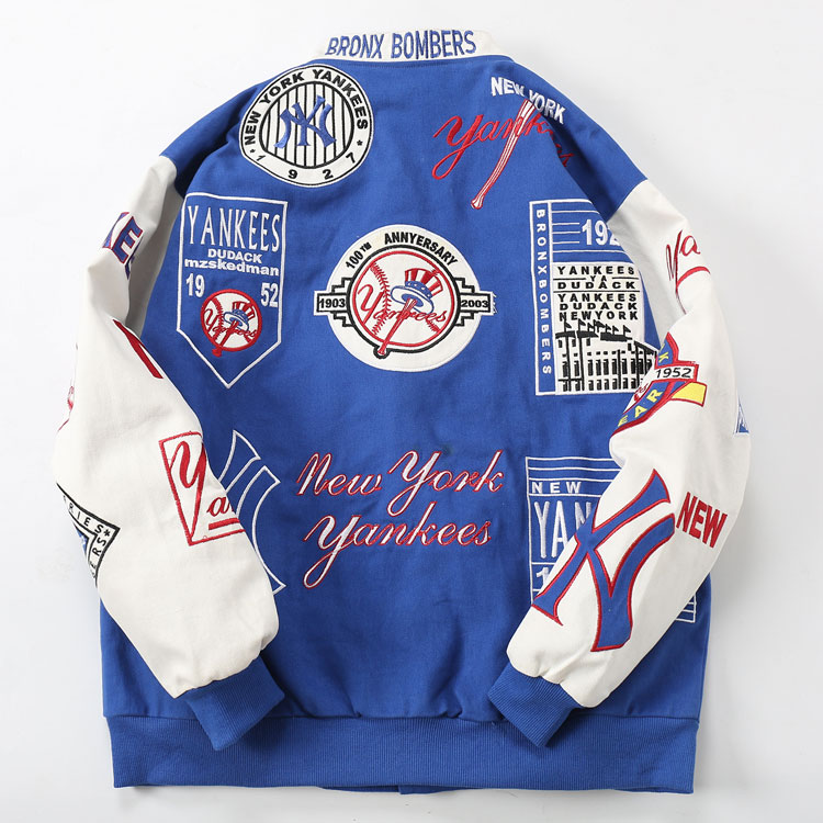 Yankees Vintage Varsity Jacket Embroidered NY Logo - Image 2