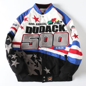 DUDACK Baseball Jacket with Lucky Star Motif