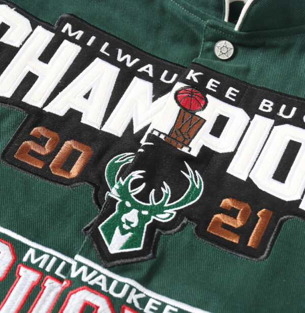 2021 Milwaukee Bucks Champions Commemorative Baseball Jacket - Image 9