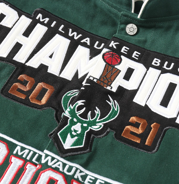 2021 Milwaukee Bucks Champions Commemorative Baseball Jacket - Image 9