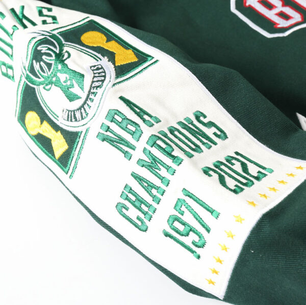 2021 Milwaukee Bucks Champions Commemorative Baseball Jacket - Image 4