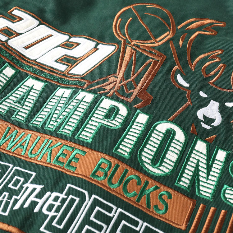 2021 Milwaukee Bucks Champions Commemorative Baseball Jacket - Image 3