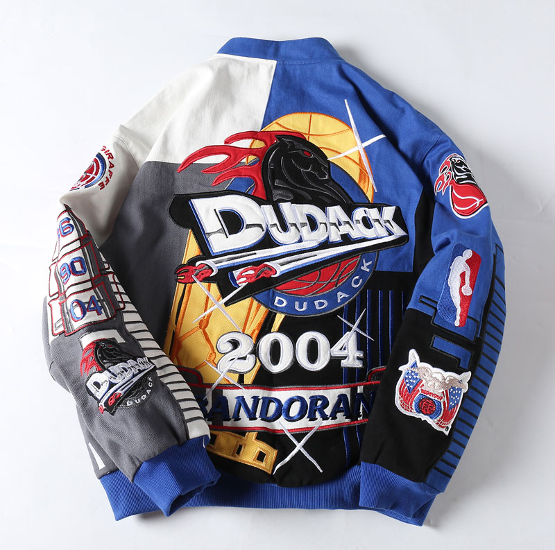 Color-Block Element Vintage Baseball Jacket - Image 3