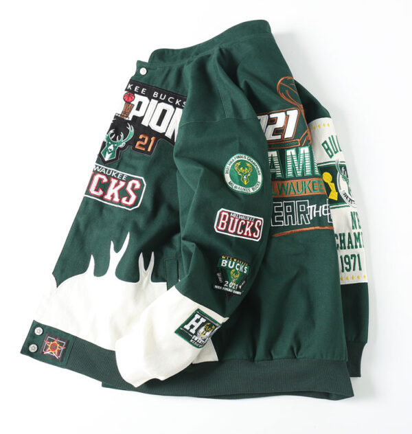 2021 Milwaukee Bucks Champions Commemorative Baseball Jacket - Image 2