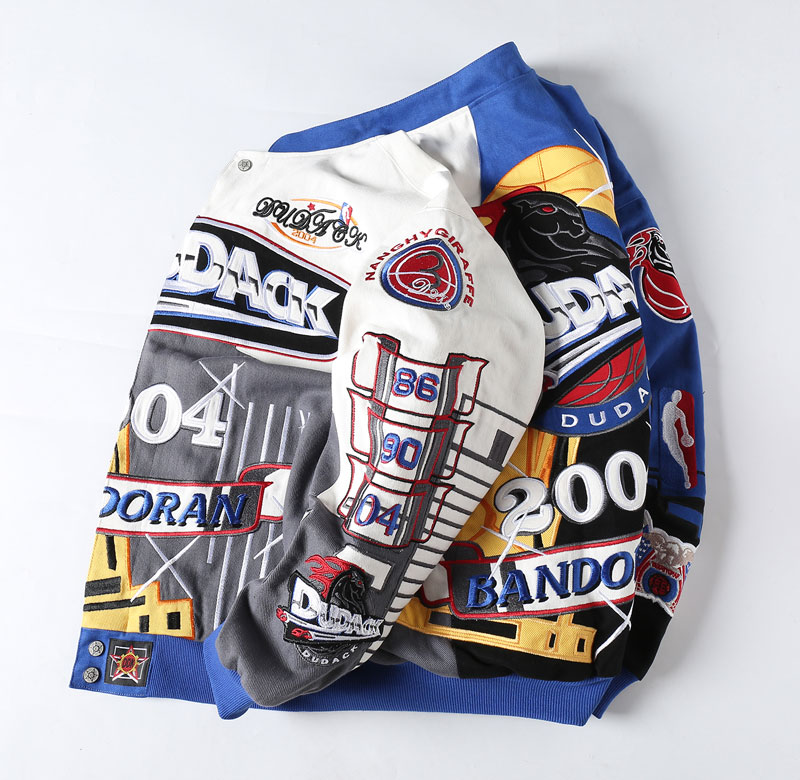 Color-Block Element Vintage Baseball Jacket - Image 2