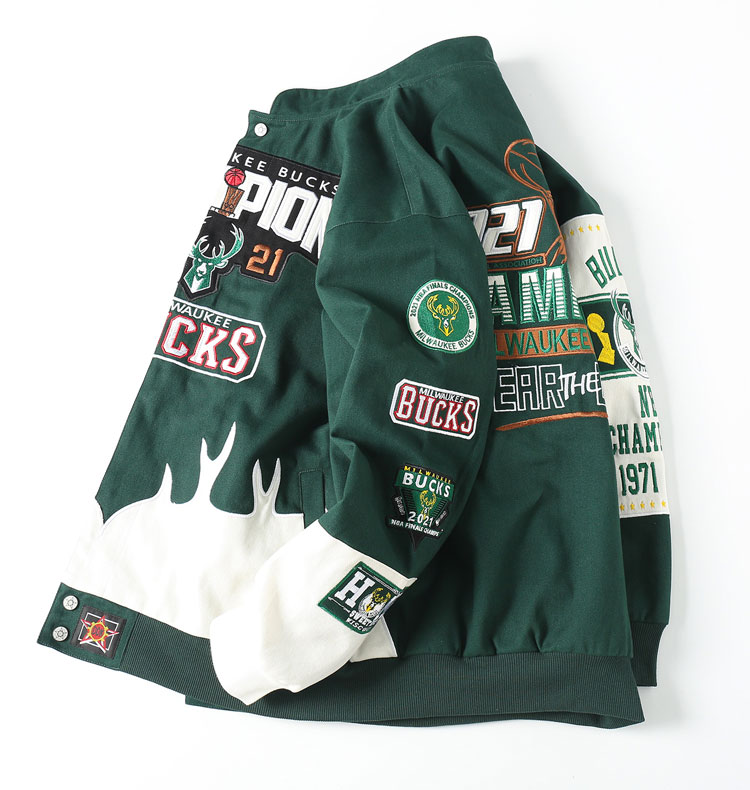 2021 Milwaukee Bucks Champions Commemorative Baseball Jacket - Image 2